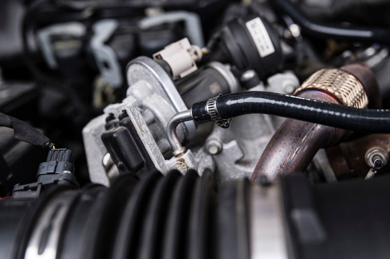 SPE 6.7L Powerstroke degas hose kit - installed view