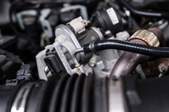 SPE 6.7L Powerstroke degas hose kit - installed view