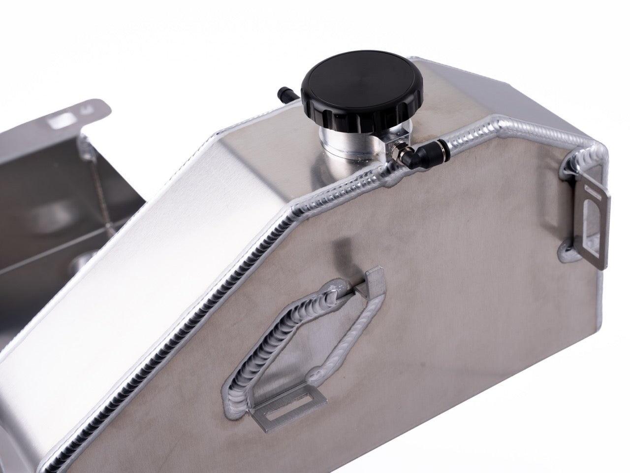 6.7L Powerstroke Primary Coolant Tank aluminum replacement upgrade with Integrated aluminum Battery Box